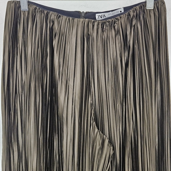 97 ZARA PLEATED JAQUARD PANTS WOMEN'S SIZE MEDIUM - Picture 2 of 5